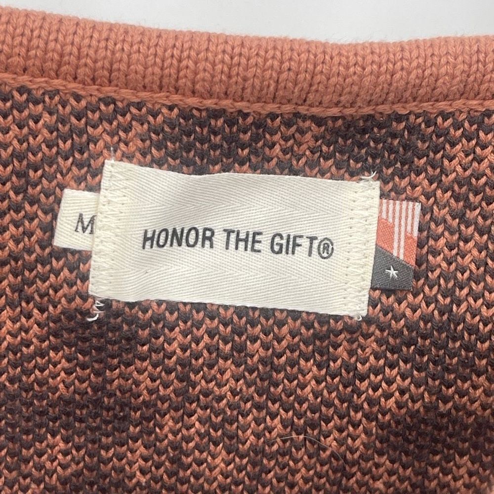 Honor The Gift Spaghetti Beehive Pattern Knitted Tan Black Crop Top OS NWT - Picture 2 of 6